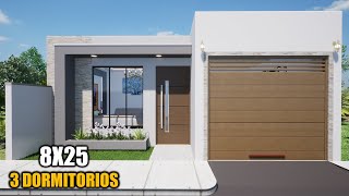 CASA ECONOMICA Y MODERNA  8X25 (perfecta para la familia) LUIS ARQ 2024