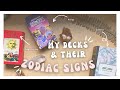 My decks & their zodiac signs🌙 | One tarot deck for each zodiac! | from my tarot deck collection