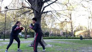 Mom and Son kickboxing training