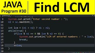 Java Program #30 - Find LCM of Two Numbers in Java