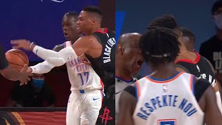 Russell Westbrook slaps the ball out of the ref's hands then yells at him | Rockets vs Thunder