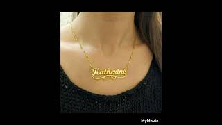 name pendant gold chain//