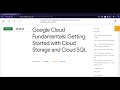 Google Cloud Fundamentals: Getting Started with Cloud Storage and Cloud SQL | GCCP