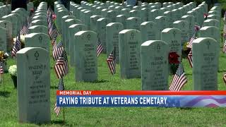 Paying tribute at veternas cemetary