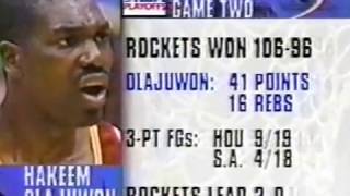 Houston Rockets @ San Antonio Spurs - NBA 1995 Western conference Finals 4rd mat
