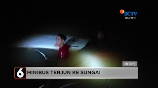 Sebuah Minibus Ditumpangi 1 Keluarga Terjun Ke Sungai