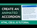 How to Create an Animated Accordion/Collapsible Content - HTML, CSS & JavaScript - Website Tutorial