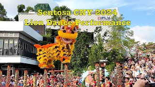 Lion Dance show at Sentosa 圣淘沙新年舞獅表演 in 4K #singapore #cny2024 #pocket3 #liondance #sentosa #高樁舞獅