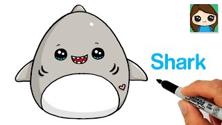 How to Draw a Shark Easy 🦈 Squishmallow