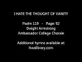 I HATE THE THOUGHT OF VANITY - Dwight Armstrong