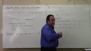 Algebra: intervals, union, intersection, set difference, inequalities and solution sets, 8-24-21 p1