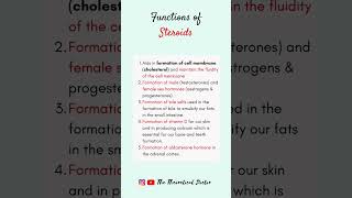 Functions of Steroids (Pre-U Biology - STPM / Matriculation /A-Levels) #shorts #short