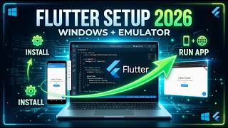 Install Flutter on Windows & Run First App | VS Code + Android Emulator (Step-by-Step) | 2026