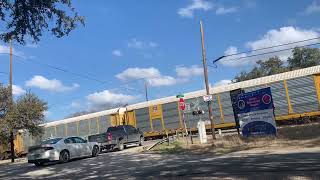 Northbound Union Pacific auto train at fm 1626 in south Austin Texas on 2/4/25