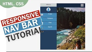 Responsive animated website navigation/menu bar using only HTML and CSS | Quick programming tutorial