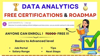 DATA ANALYTICS FREE CERTIFICATIONS \u0026 ROADMAP BASICS TO ADVANCE IN TAMIL✅ DATA ANALYST ROADMAP