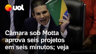 Câmara sob Hugo Motta aprova seis projetos em seis minutos; saiba quais