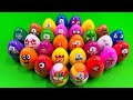 Dinosaur Eggs SLIME: Mixing Rainbow CLAY with Numberblocks Coloring! ASMR