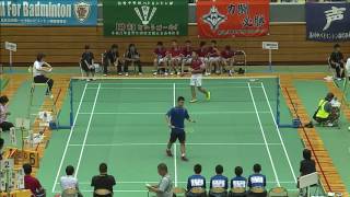 渡邊隆介(笹神中) vs 奈良岡功大(浪岡中) 男子団体２回戦 全中バド2016