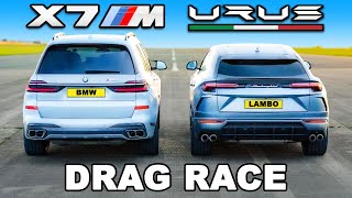 Lamborghini Urus v BMW X7 M60i: DRAG RACE