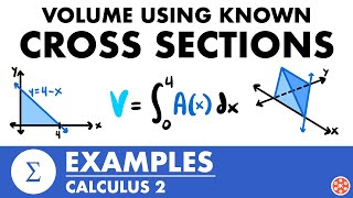 Volume Using Known Cross Sections (Slicing) Examples | Calculus 2 - JK Math