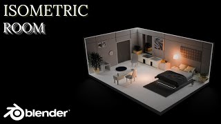 4K - Isometric Room - Timelapse - Blender 4.2