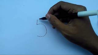 Cara menggambar buah apel dari angka 5