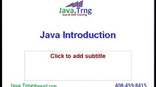 Java Introduction | Online Java J2EE Training