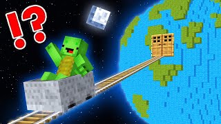 Mikey & JJ Found Rails To Earth! Maizen Secret Planet House in Minecraft