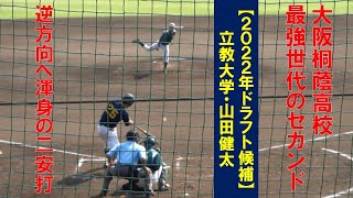 【2022年ドラフト候補】立教大学・山田健太選手(大阪桐蔭高校) 2年生ながら4番を務める男の渾身の当たり