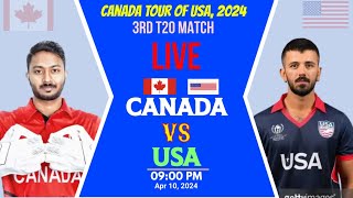 United States vs Canada, 3RD T20I Live , Canada tour of USA, 2024 , CAN vs USA Live, CAN vs USA 2024