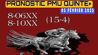 PRONOSTIC PMU QUINTÉ+ 05 FÉVRIER 2025 A L'HIPPODROME DE CAGNES-SUR-MER