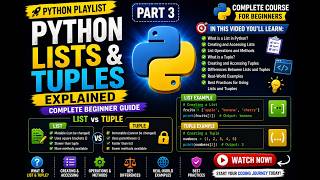 🐍 Python Lists and Tuples Explained | Python Tutorial for Beginners | Part 3#python #part3