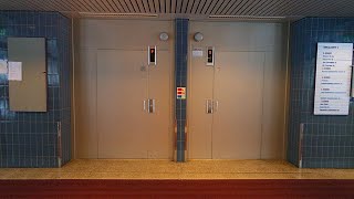 3x 1985 KONE (mod. KSS 2008-09) traction elevators/lifts @ Sinikalliontie 9 in Espoo FI