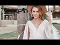 zapaka women ivory and champagne lace boho wedding dress v neck beach bridal dress with cape