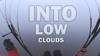 WINTER PARAGLIDING: Into LOW clouds 4K