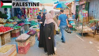 WALKING IN GAZA, PALESTINE 🇵🇸  | Food Market | Gold Souk | Bazaar | Mosque Omari | Old City