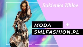 Piękna długa sukienka Khloe ze zwierzęcym printem - butik online smlfashion.pl