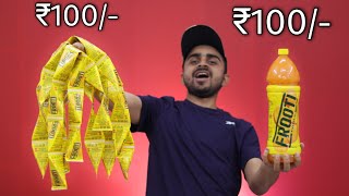 ₹100 Big 2 Liter Frooti Bottle VS ₹100 Small Frooti Tetra Pack || फायदा किस पैक में होगा ??