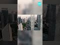 drone footage captures quiet shanghai as it enters covid shut down