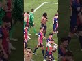 celebración y festejo ante la afición del barcelona tras ganar la supercopa...