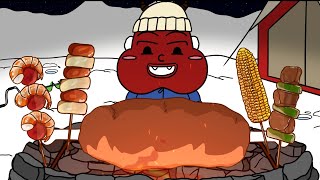 모둠 꼬치구이와 직화 통 바베큐 먹방 Barbecue \u0026 A group of skewers mukbang / animation