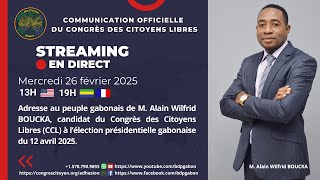 ALERTE: Déclaration de candidature de M. Alain Wilfrid BOUCKA à la présidentielle gabonaise de 2025