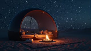 Under the Stars: Cozy Dome Retreat with Crackling Fire \u0026 Serenity ✨ | 7 Hours