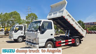 How does 2 units ISUZU dump trucks loaded into a 40ft container?