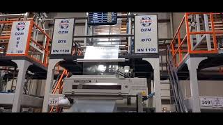 ÖZM Ø70 LN 1100 LDPE FİLM MAKİNESİ (NON-STOP SARGI) - LDPE BLOWN FILM MACHINE