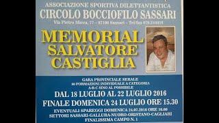 24 7 16 Memorial Castiglia (CB Sassari)  Lamberti Salvatore vs Cordedda Antonio