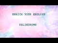 Palindromes in English| Palindrome words and phrases|