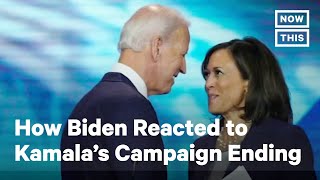 Watch Joe Biden React to Kamala Harris Ending Her Campaign in December | NowThis