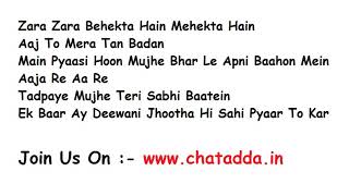 ZARA ZARA Full Song Lyrics Movie – Rehnaa Hai Terre Dil Mein | Bombay Jayashri